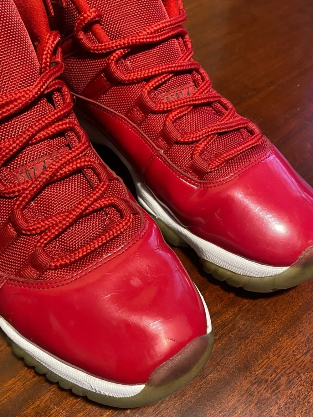 Jordan 11 Retro High Win Like ’96 Gym Red Sneakers Mens 10